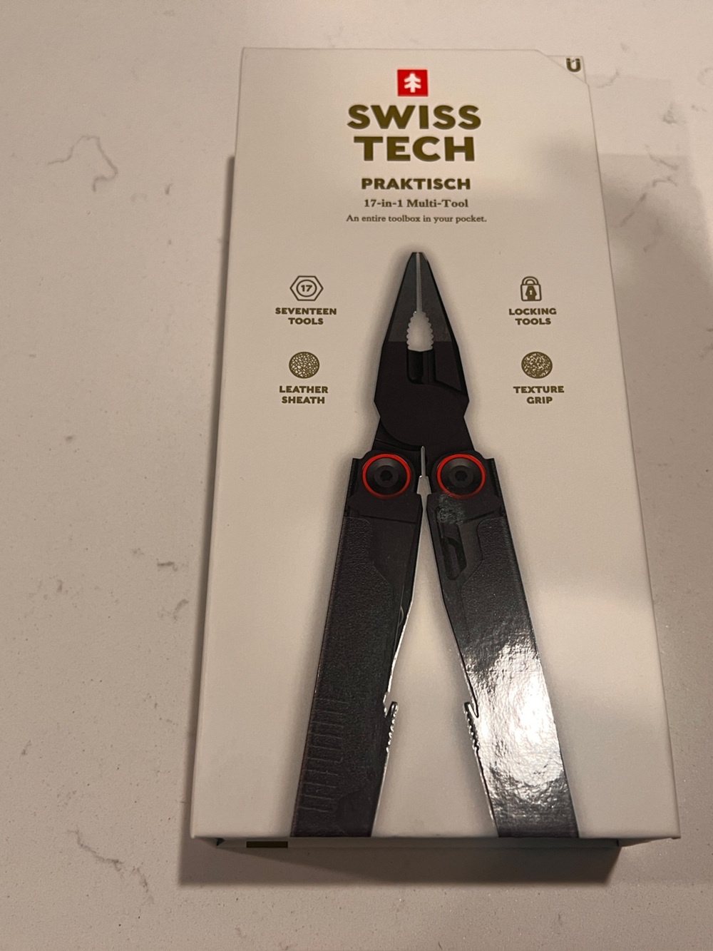 Swiss Tech Praktisch Aus-8 Steel 17-in-1 Multi Tool with Leather Sheath